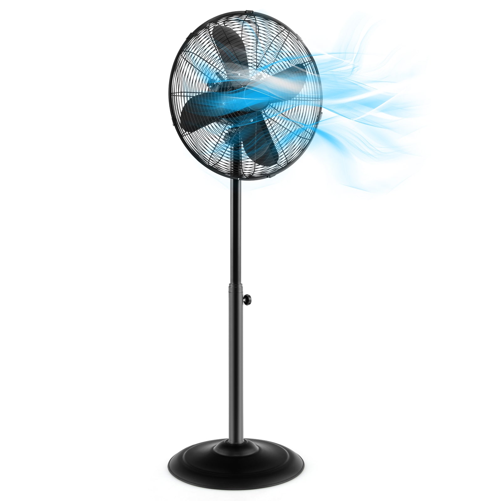 16 Inch Pedestal Standing Fan Oscillating Pedestal Fan with 3 Speeds and Adjustable Height, Black Fans at Gallery Canada
