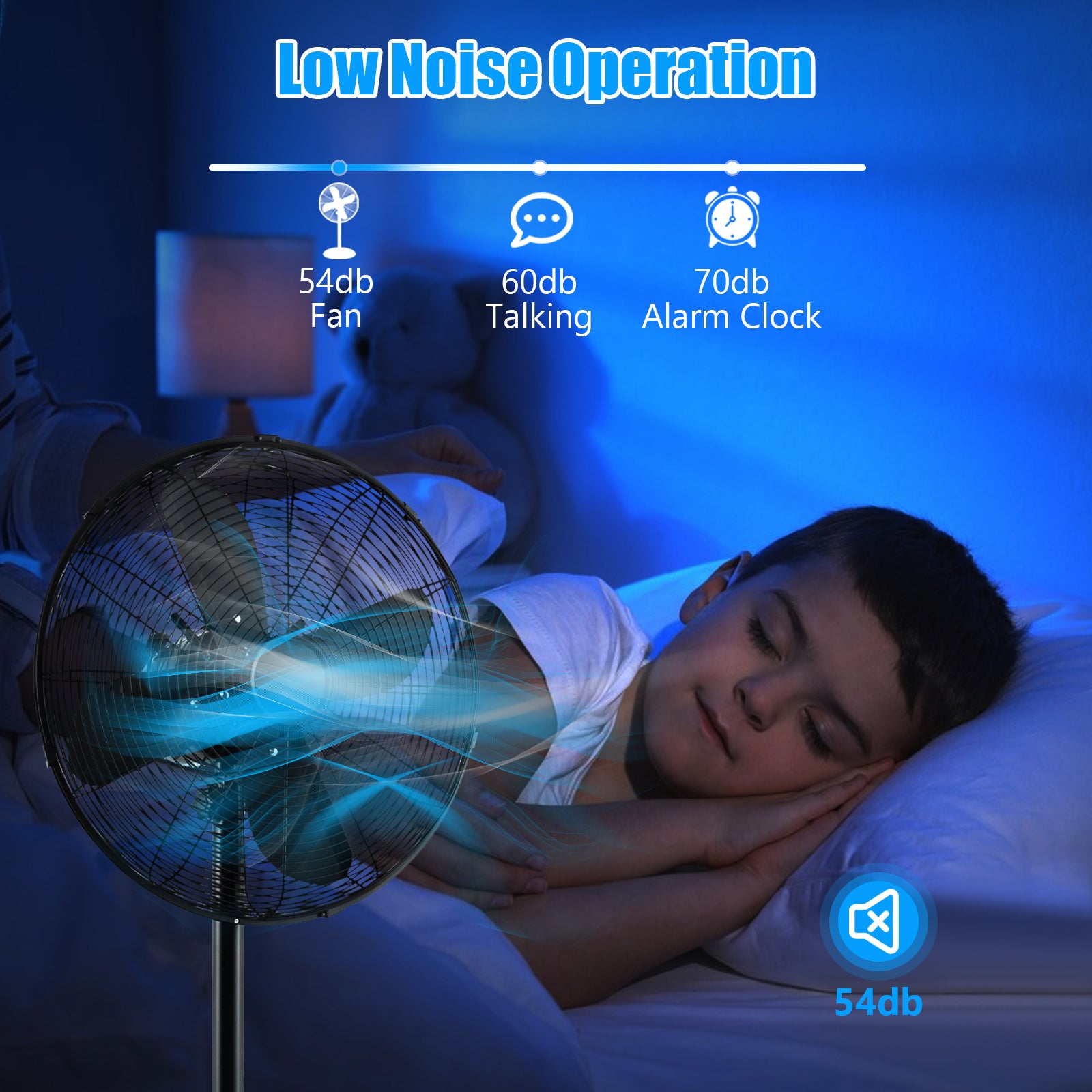 16 Inch Pedestal Standing Fan Oscillating Pedestal Fan with 3 Speeds and Adjustable Height, Black Fans at Gallery Canada