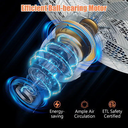 16 Inch Pedestal Standing Fan, 3 Speeds, Adjustable Height, Silver Fans at Gallery Canada