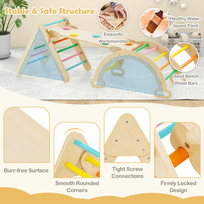 5-In-1 Wooden Kids Climber Toys, Triangle Arch Ramp, Multicolor Climbers & Slides at Gallery Canada