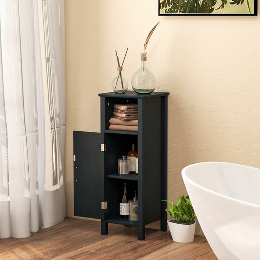 2-Tier Bathroom Storage Cabinet, Black Floor Cabinets Black at Gallery Canada