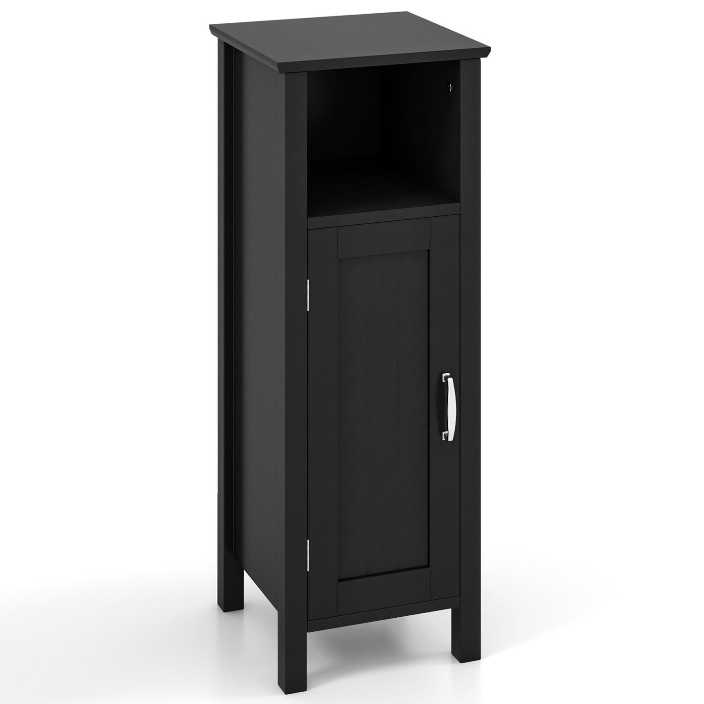 Bathroom Storage Organizer with 2-Tier Cabinet, Black