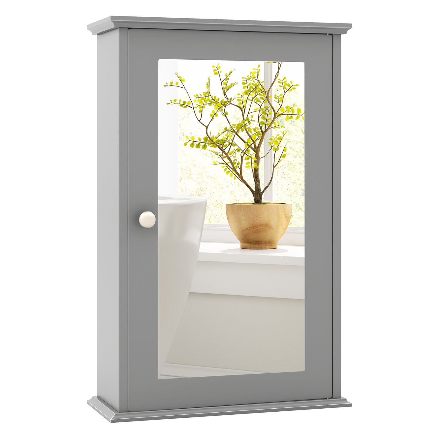 Bathroom Wall Cabinet With Mirror Door, Gray Wall Cabinets Gray at Gallery Canada