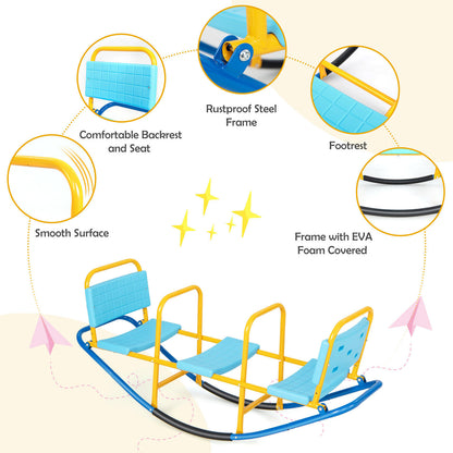 Outdoor Kids Seesaw Swivel Teeter for 3 to 8 Years Old, Blue Seesaws at Gallery Canada