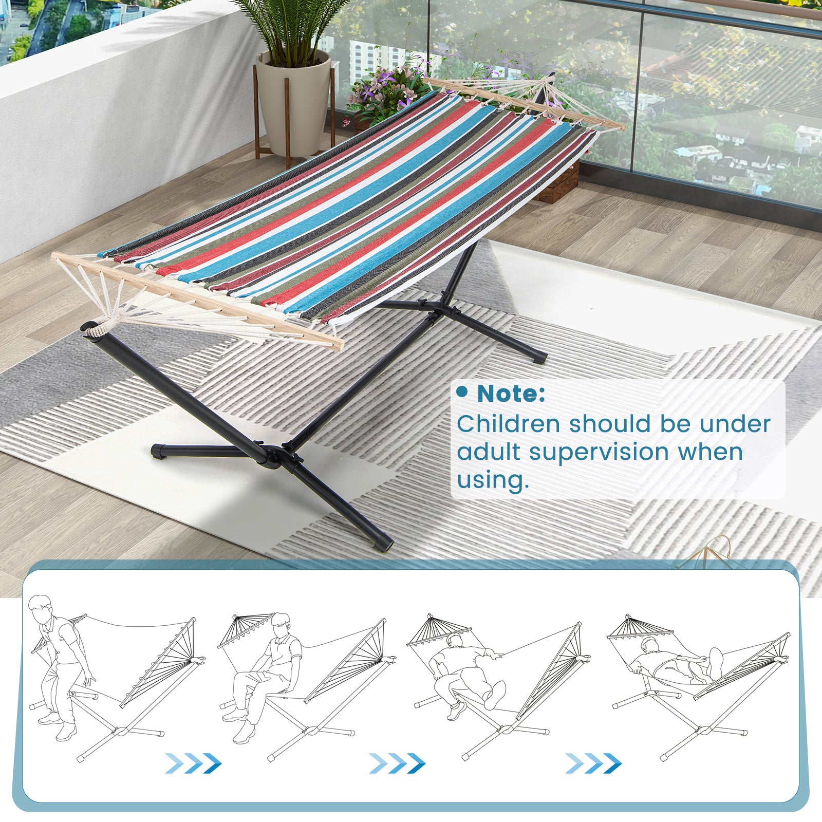 Hammock with Stand and Carrying Case, Multicolor Cat Trees Condos & Scratchers at Gallery Canada