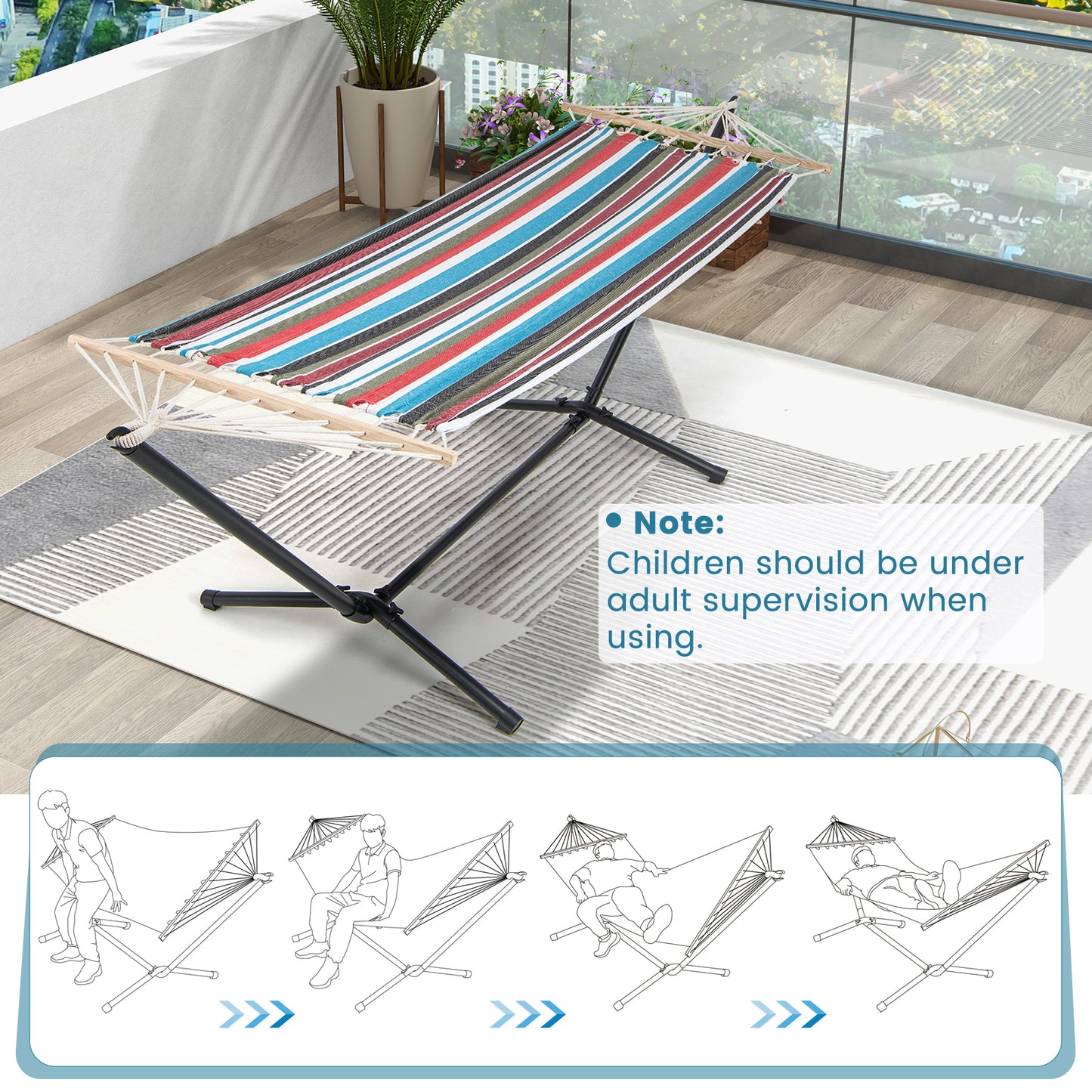 Hammock with Stand and Carrying Case, Multicolor Cat Trees Condos & Scratchers at Gallery Canada