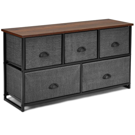 Wood Dresser Storage Unit Side Table Display Organizer, Gray - Gallery Canada