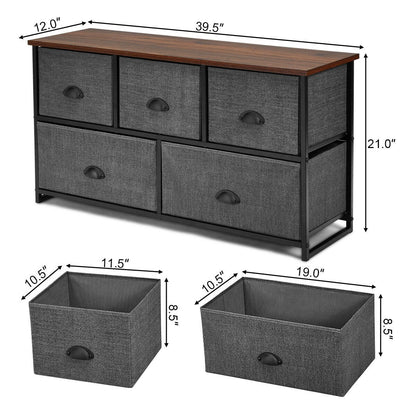 Wood Dresser Storage Unit Side Table Display Organizer, Gray - Gallery Canada