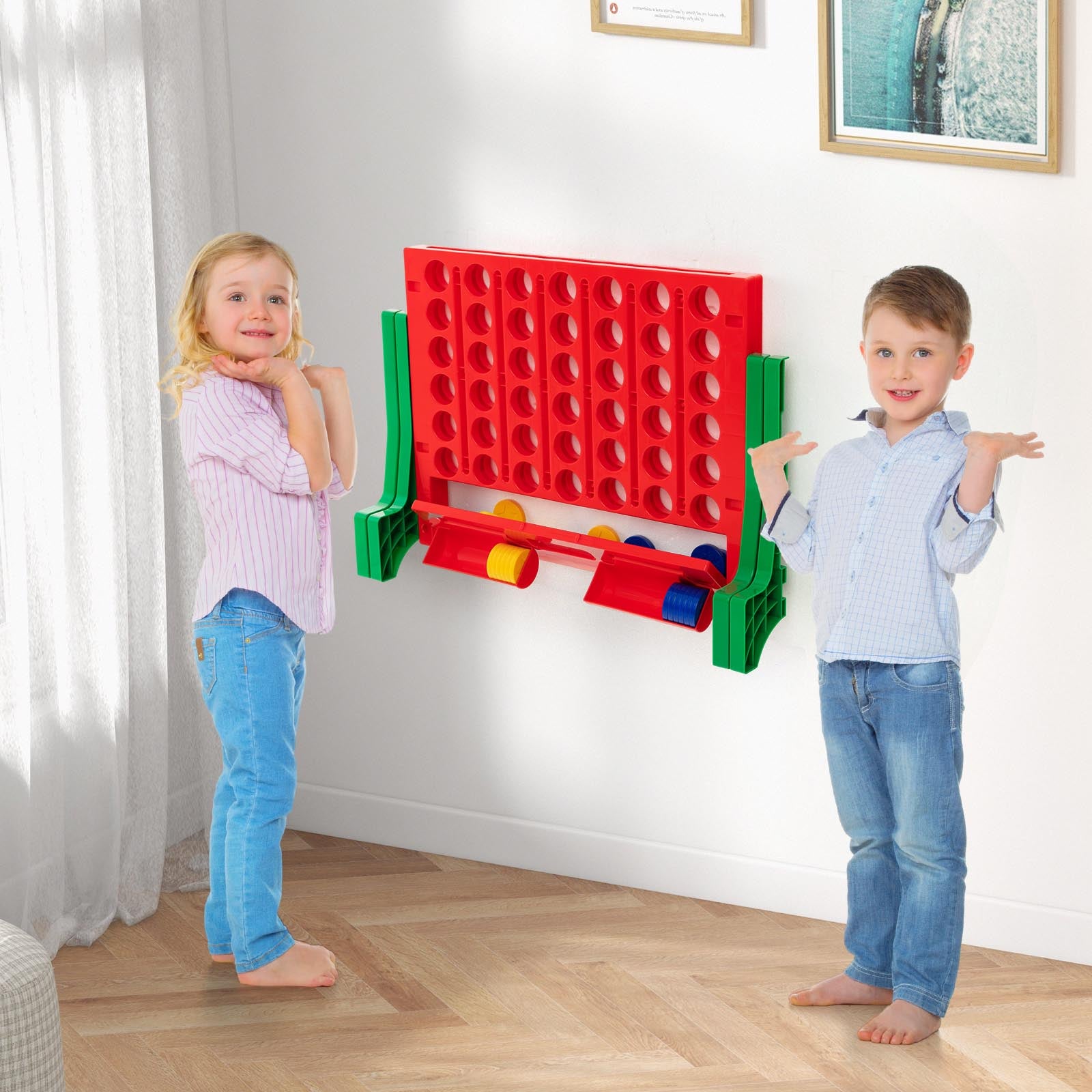 Jumbo 4-to-Score Connect Game Set with Carrying Bag and 42 Coins, Green Lawn Games at Gallery Canada
