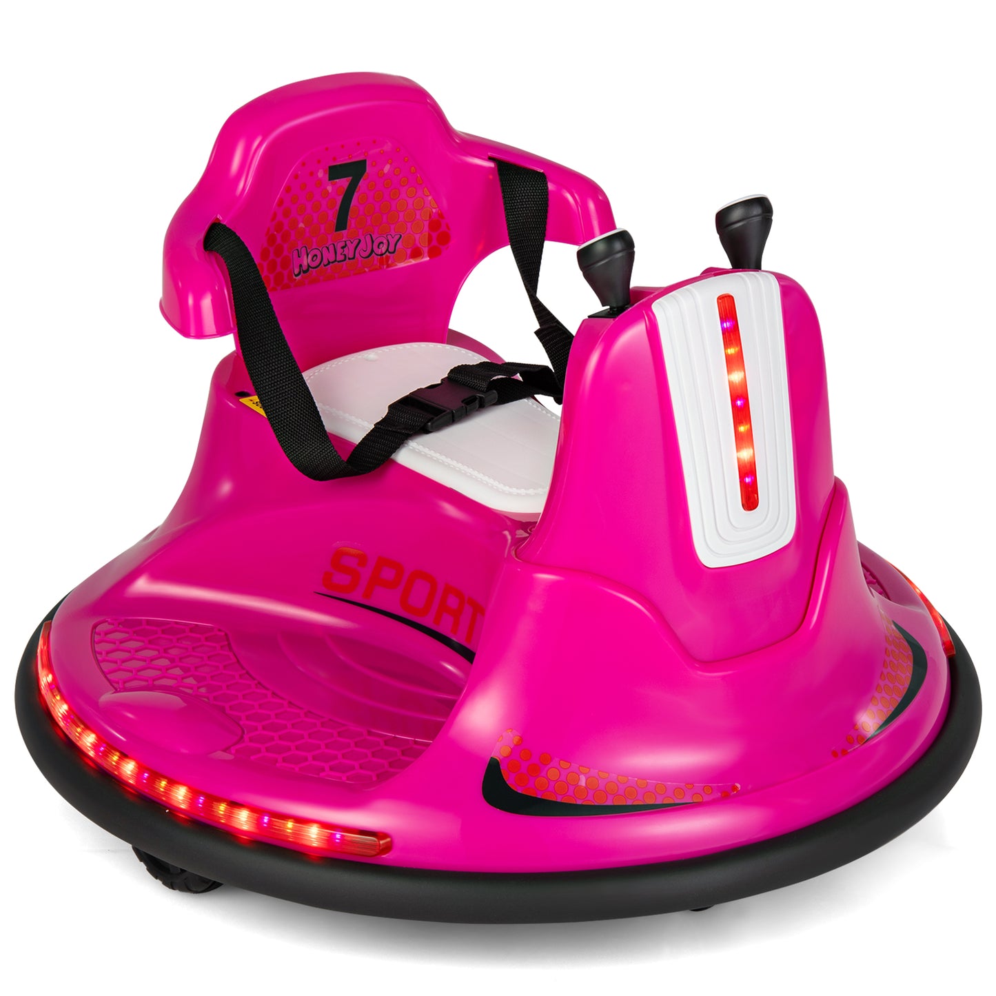 12V Kids Ride On Bumper Car with Remote Control Lights and Music, Pink Powered Ride On Toys Pink at Gallery Canada