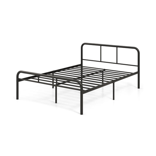 Full Bed Frame with Headboard and Footboard No Box Spring Needed, Black - Gallery Canada