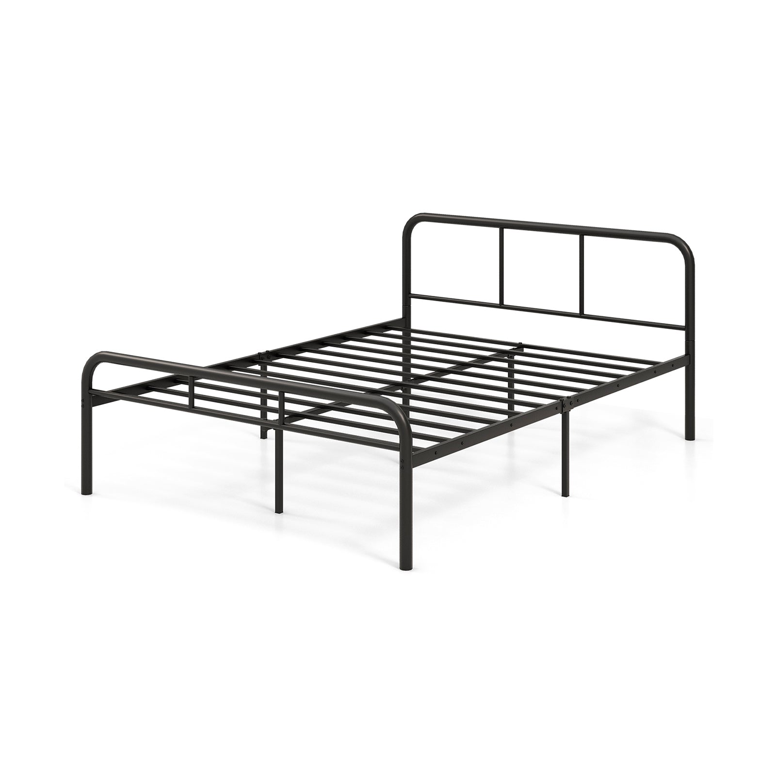 Full Bed Frame with Headboard and Footboard No Box Spring Needed, Black Simple Bed Frame at Gallery Canada