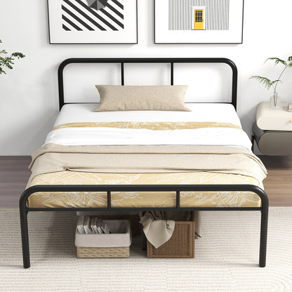Full Bed Frame with Headboard and Footboard No Box Spring Needed, Black Simple Bed Frame at Gallery Canada