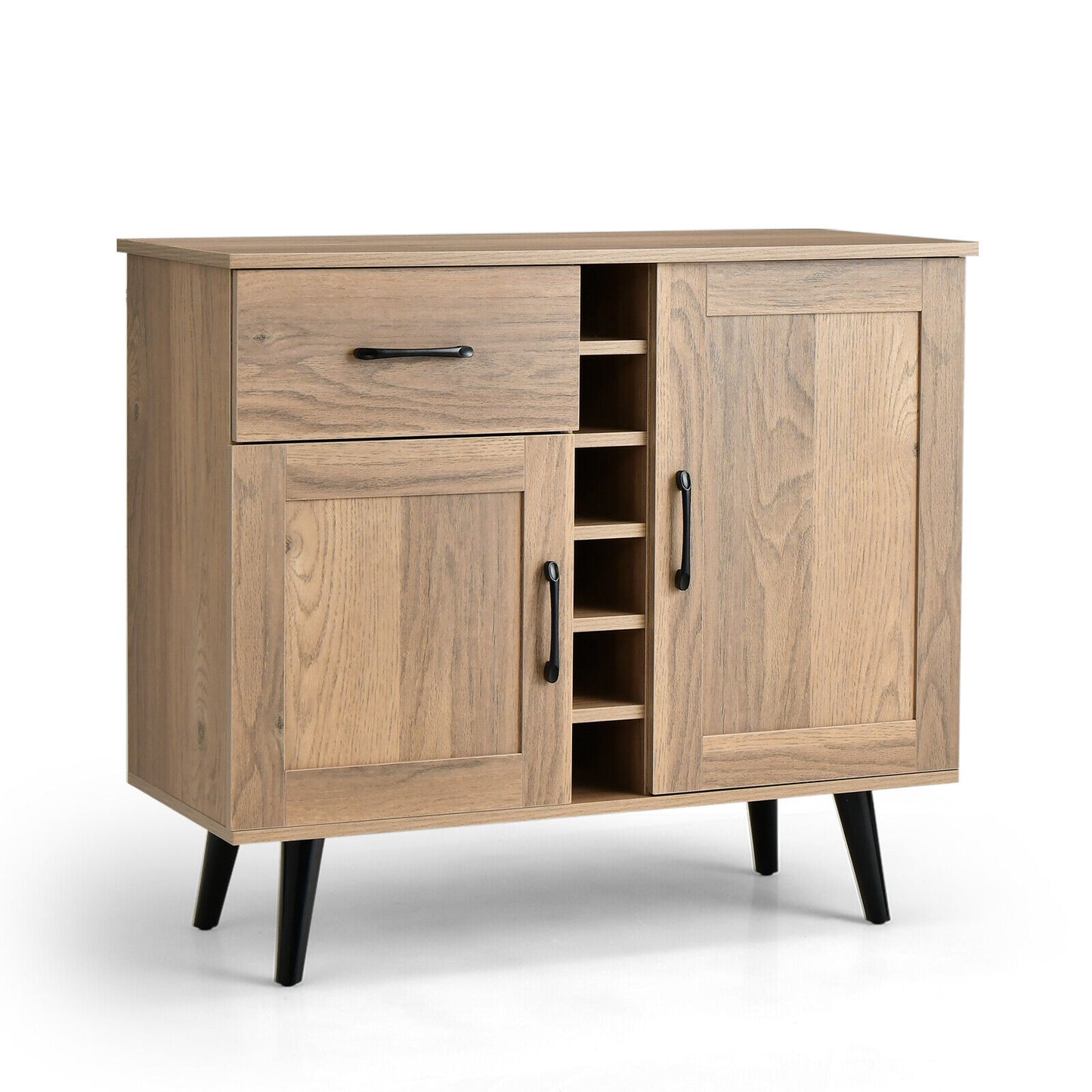 2-Door Buffet Sideboard with 6-Bottle Wine Rack Drawer, Natural Sideboards Cabinets & Buffets at Gallery Canada