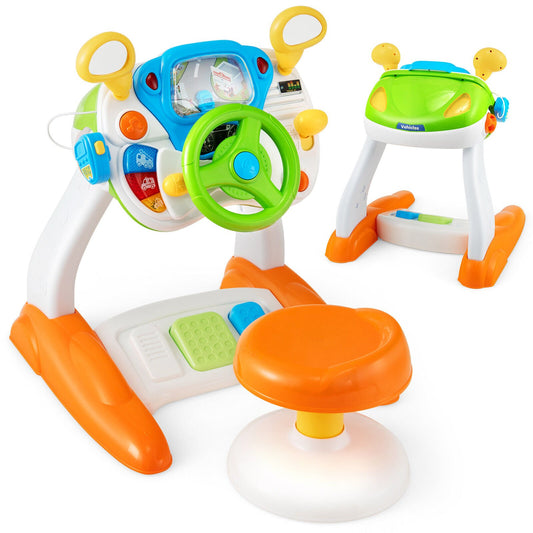 Kids Steering Wheel Pretend Play Toy Set with Lights and Sounds, Multicolor - Gallery Canada