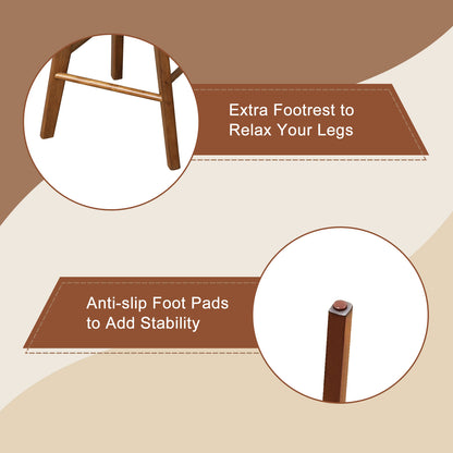 2 Pieces 26 Inch Backless Swivel Barstools with Linen Fabric Seat, Beige Bar Stools at Gallery Canada