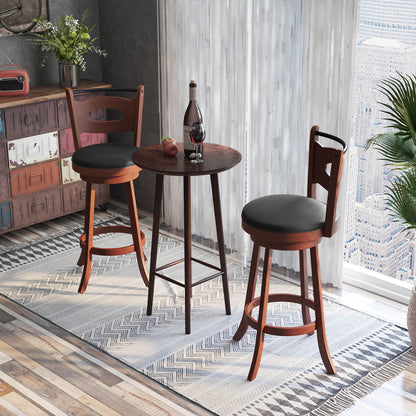 2 Pieces 24/29 inch Swivel Bar Stools with Curved Backrest and Seat Cushions-29 inches Bar Stools at Gallery Canada