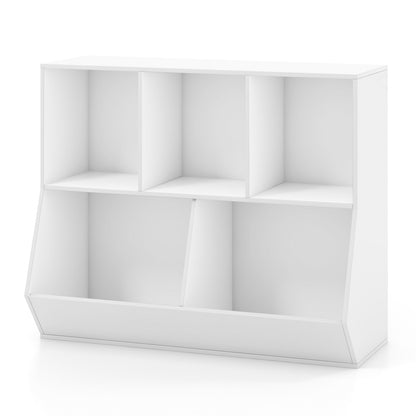5-Cube Wooden Kids Toy Storage Organizer with Anti-Tipping Kits, White Kids Storage White at Gallery Canada