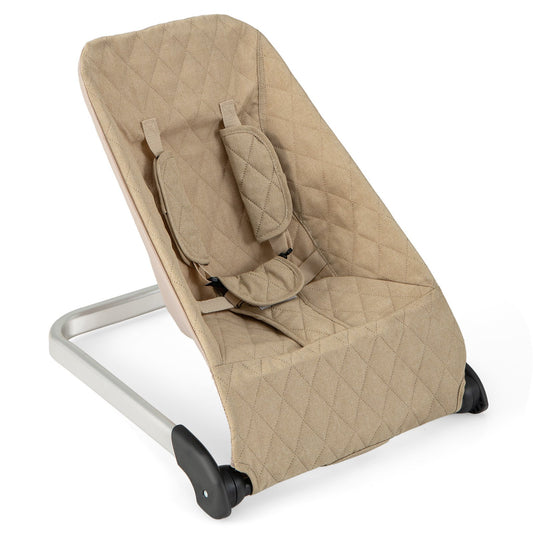 Baby Bouncer Seat with Aluminum and Metal Frame, Beige