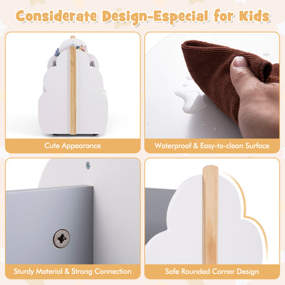 Kids Wooden Bookshelf with Universal Wheels, Gray Kids Storage at Gallery Canada