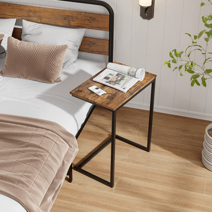 C-shaped Industrial End Table with Metal Frame, Rustic Brown End & Side Tables at Gallery Canada