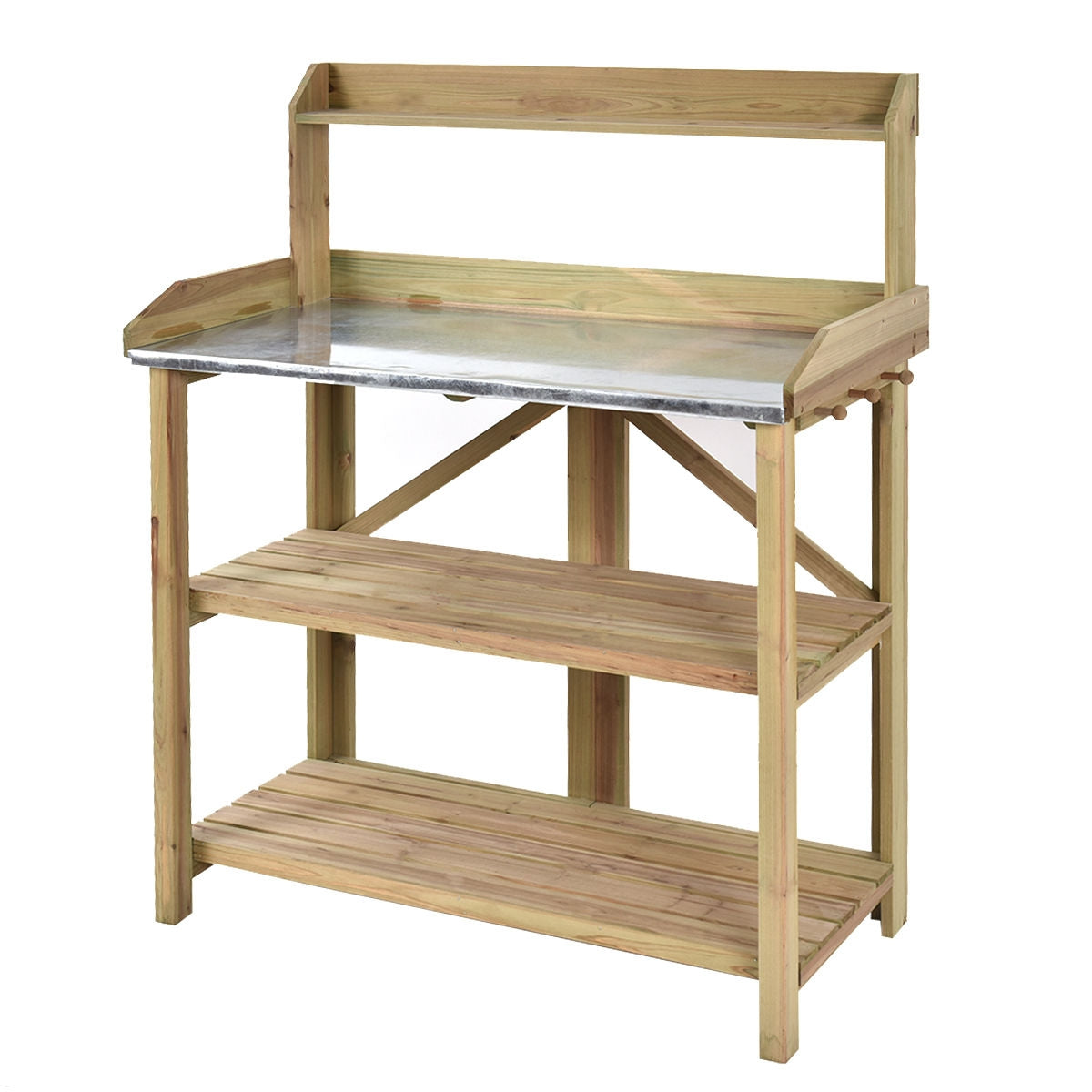 Garden Wooden Planting Bench Work Station, Gray Potting Benches & Tables at Gallery Canada