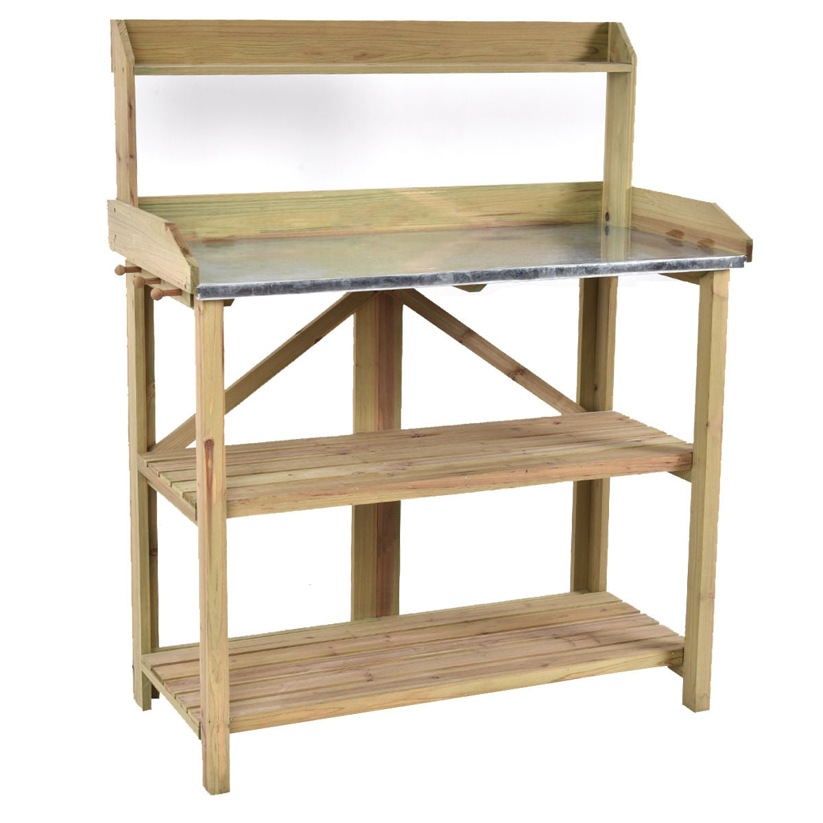 Garden Wooden Planting Bench Work Station, Gray Potting Benches & Tables at Gallery Canada