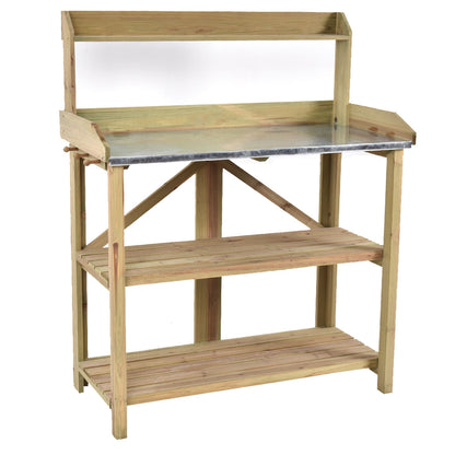 Garden Wooden Planting Bench Work Station, Gray Potting Benches & Tables at Gallery Canada