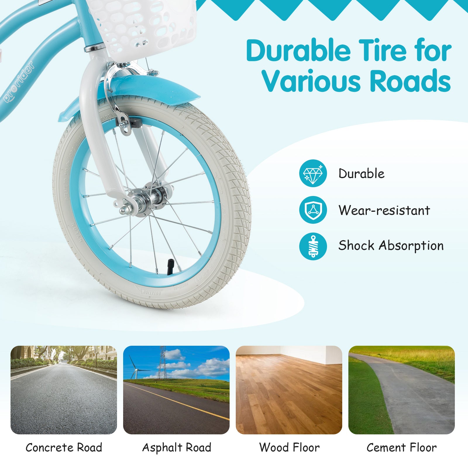 14/16/18 Inch Kids Bike with Dual Brakes and Adjustable Seat-14 inches, Blue Kids Bike at Gallery Canada