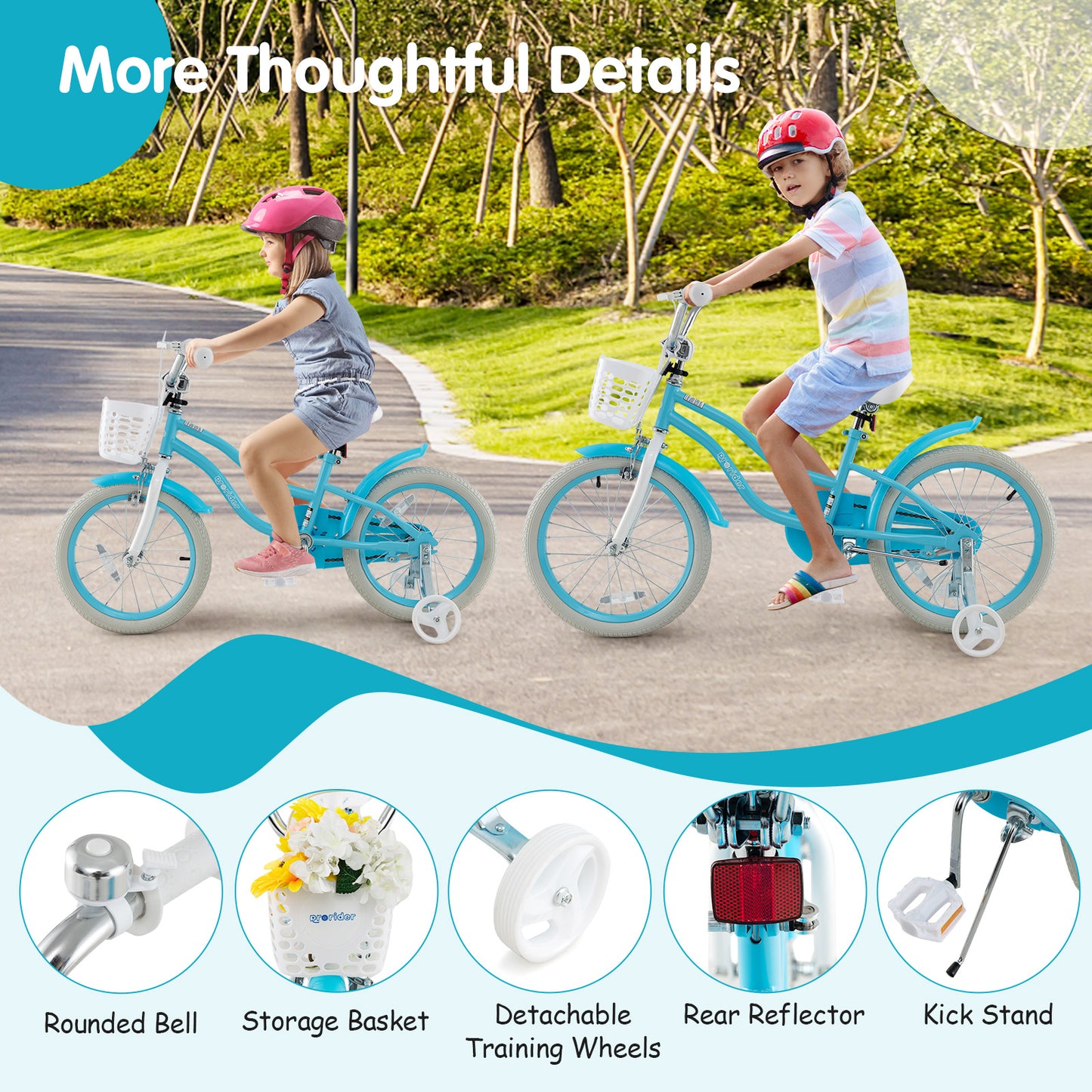14/16/18 Inch Kids Bike with Dual Brakes and Adjustable Seat-18 inches, Blue Kids Bike at Gallery Canada