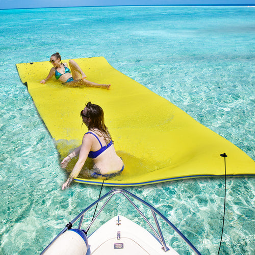 9' x 6' 3 Layer Floating Water Pad Foam Mat , Yellow