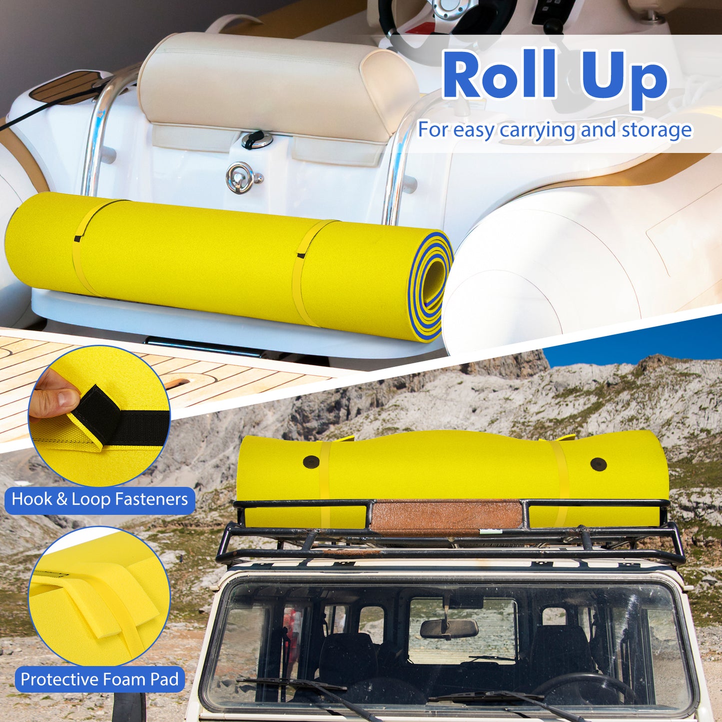 9' x 6' 3 Layer Floating Water Pad Foam Mat , Yellow Swimming at Gallery Canada