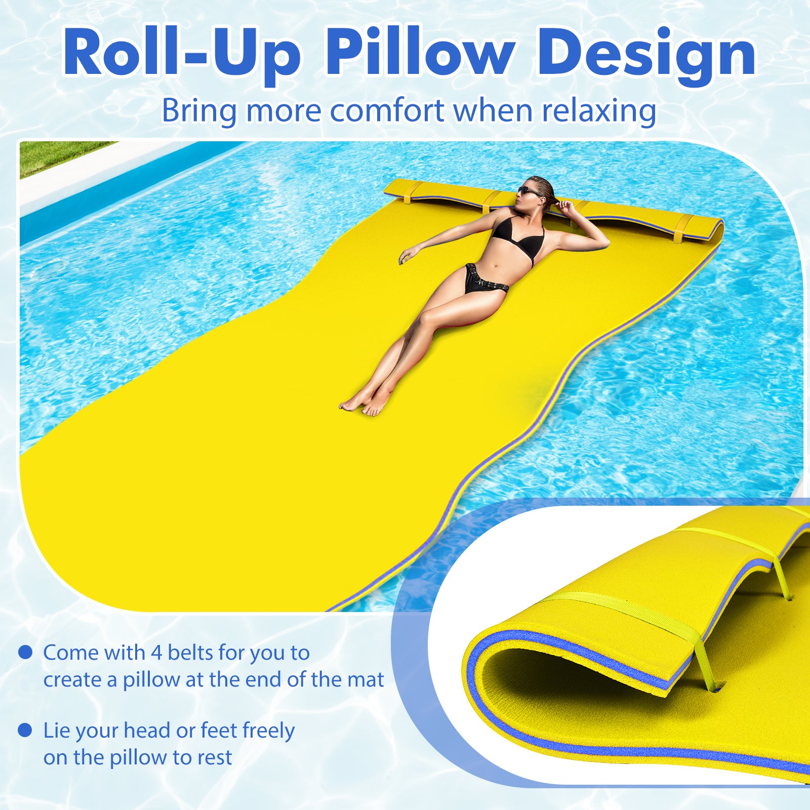 3 Layer Floating Water Pad Foam Mat, Yellow Swimming at Gallery Canada