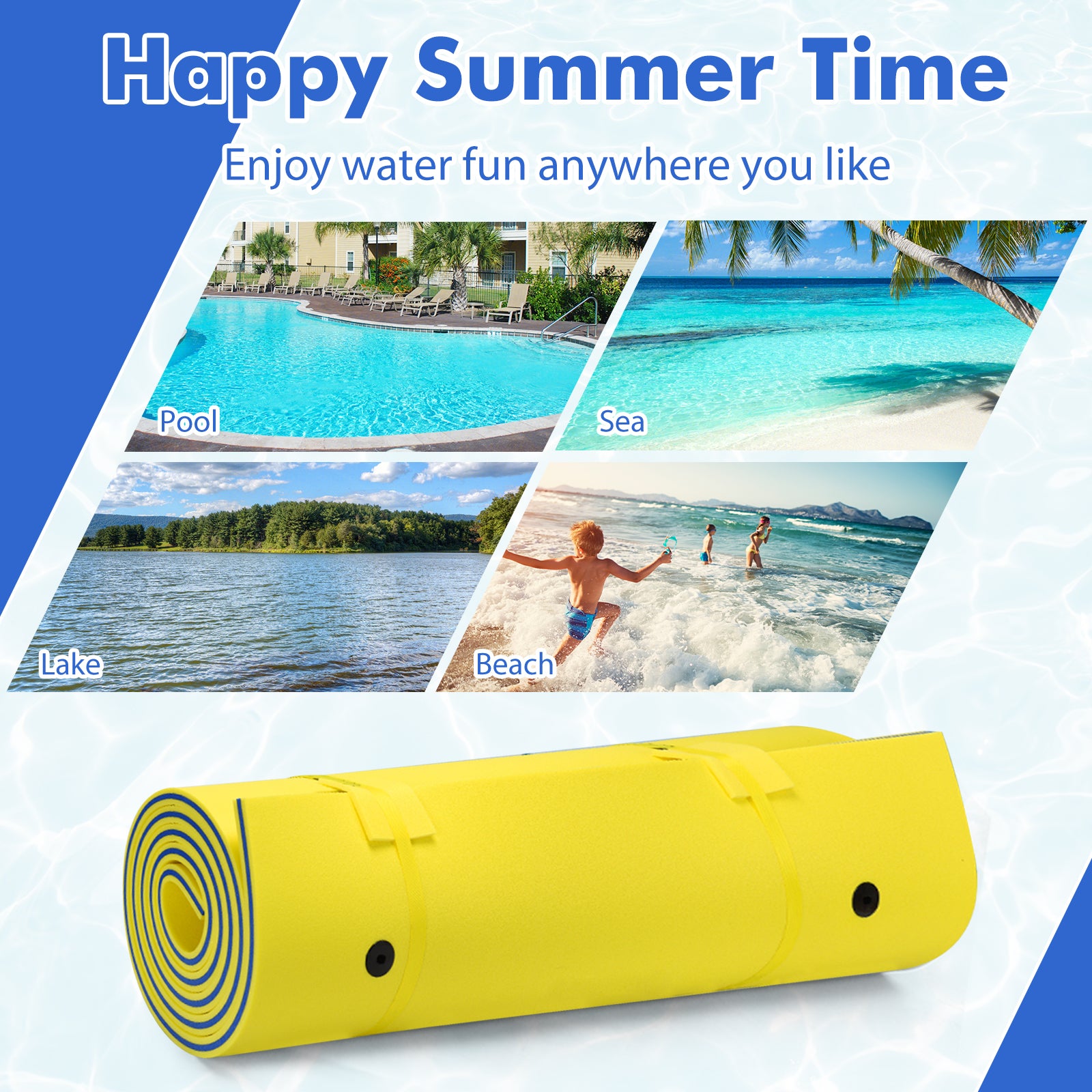 3 Layer Floating Water Pad Foam Mat, Yellow Swimming at Gallery Canada