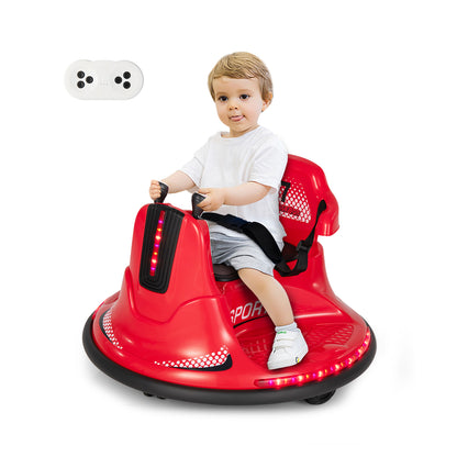 12V Kids Ride On Bumper Car with Remote Control Lights and Music, Red Powered Ride On Toys at Gallery Canada