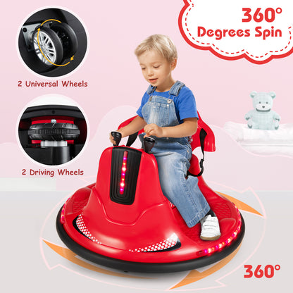 12V Kids Ride On Bumper Car with Remote Control Lights and Music, Red Powered Ride On Toys at Gallery Canada