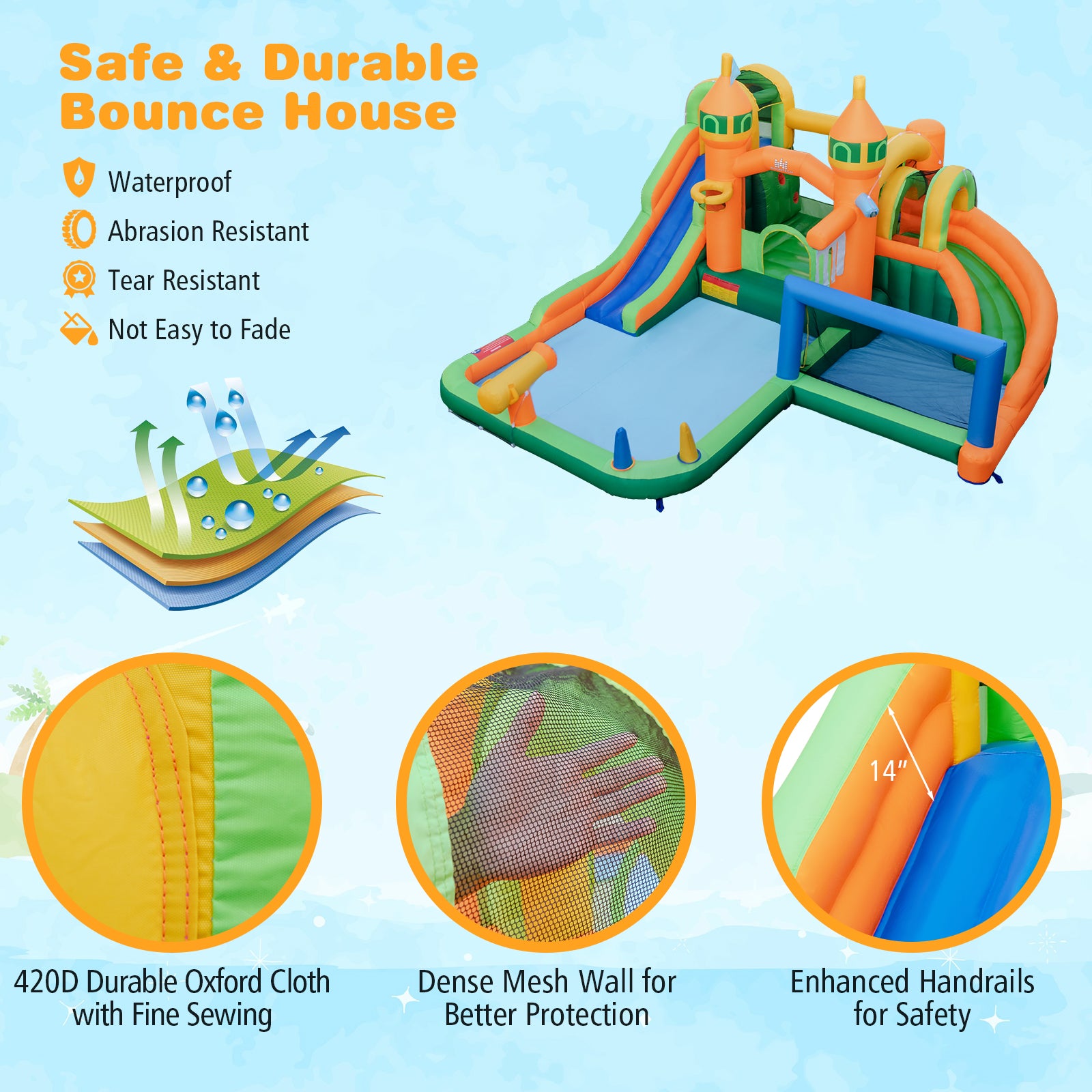 Kids Inflatable Water Slide for Yard Lawn (Without Blower), Multicolor Bounce House at Gallery Canada