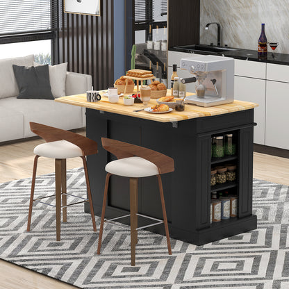 Kitchen Island with Storage and 3-Level Adjustable Shelves, Black Kitchen Islands & Carts at Gallery Canada