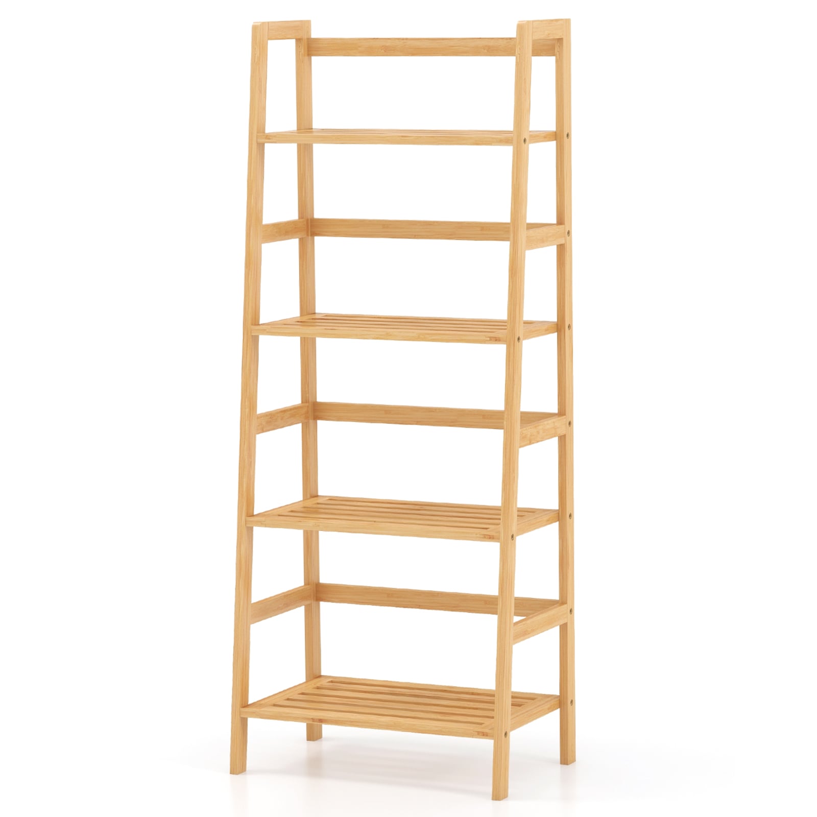 47.5 Inch 4-Tier Bamboo Bookcase Storage Stand, Natural Bookcases Natural at Gallery Canada