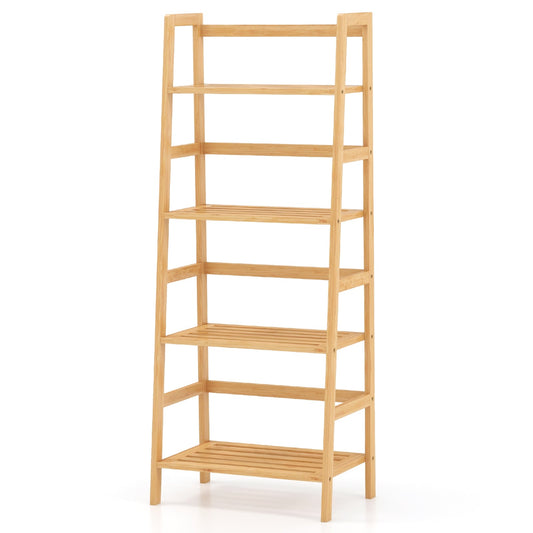 47.5 Inch 4-Tier Bamboo Bookcase Storage Stand, Natural