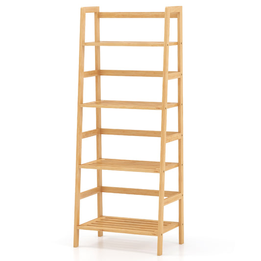 47.5 Inch 4-Tier Bamboo Bookcase Storage Stand, Natural Bookcases Natural at Gallery Canada