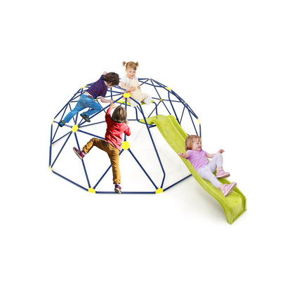 13.3 FT Climbing Dome Geometric Dome Climber with Extended Wavy Slide and 2 Rest Platforms, Multicolor Climbers & Slides at Gallery Canada