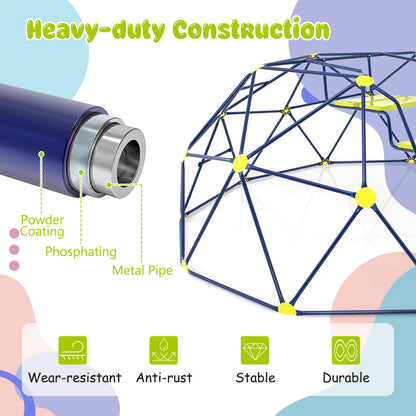 13.3 FT Climbing Dome Geometric Dome Climber with Extended Wavy Slide and 2 Rest Platforms, Multicolor Climbers & Slides at Gallery Canada