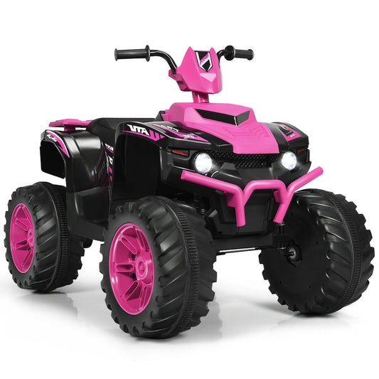 12V Kids Ride On ATV With LED Lights, Treaded Tires, Pink Powered Ride On Toys Pink at Gallery Canada