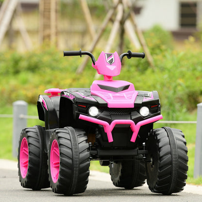 12V Kids Ride on ATV with LED Lights and Treaded Tires and LED lights, Pink Powered Ride On Toys at Gallery Canada