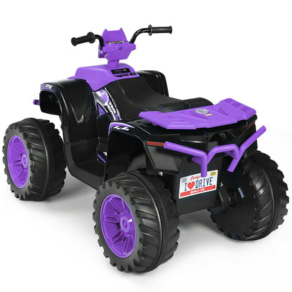 12V Kids Ride on ATV with LED Lights and Treaded Tires and LED lights, Purple Powered Ride On Toys at Gallery Canada