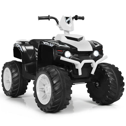 12V Kids Ride on ATV with LED Lights and Treaded Tires and LED lights, White Powered Ride On Toys at Gallery Canada
