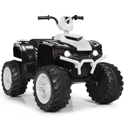 12V Kids Ride On ATV, LED Lights, Treaded Tires, White