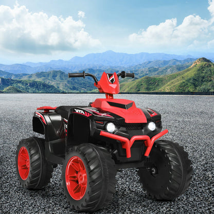 12V Kids Ride on ATV with LED Lights and Treaded Tires and LED lights, Red Powered Ride On Toys at Gallery Canada