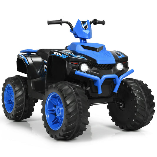 Kids Ride On ATV, 12V, LED Lights, Treaded Tires, Navy Powered Ride On Toys Navy at Gallery Canada